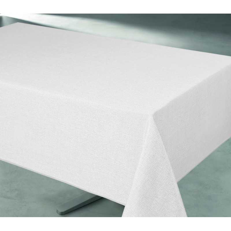 Nappe blanche rectangulaire en tissu pour tables en bois 220 (nettoyage  Inclus) — Festiloc